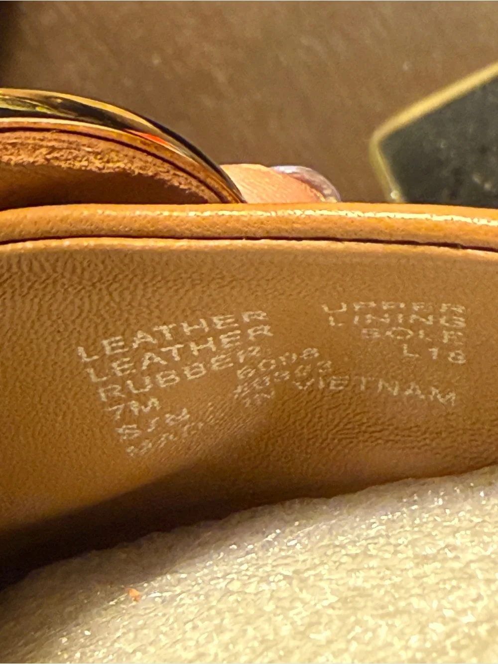 Tory Burch Tan Leather Ballet Flats with Gold Logo
